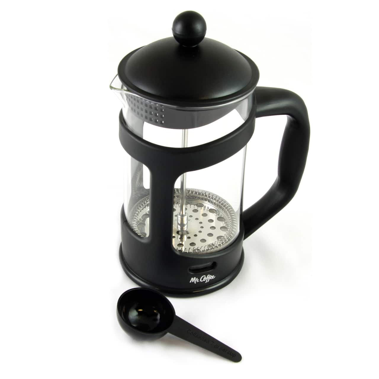 Mr. Coffee Brivio 28oz. Glass French Press Coffee Maker with Plastic Lid